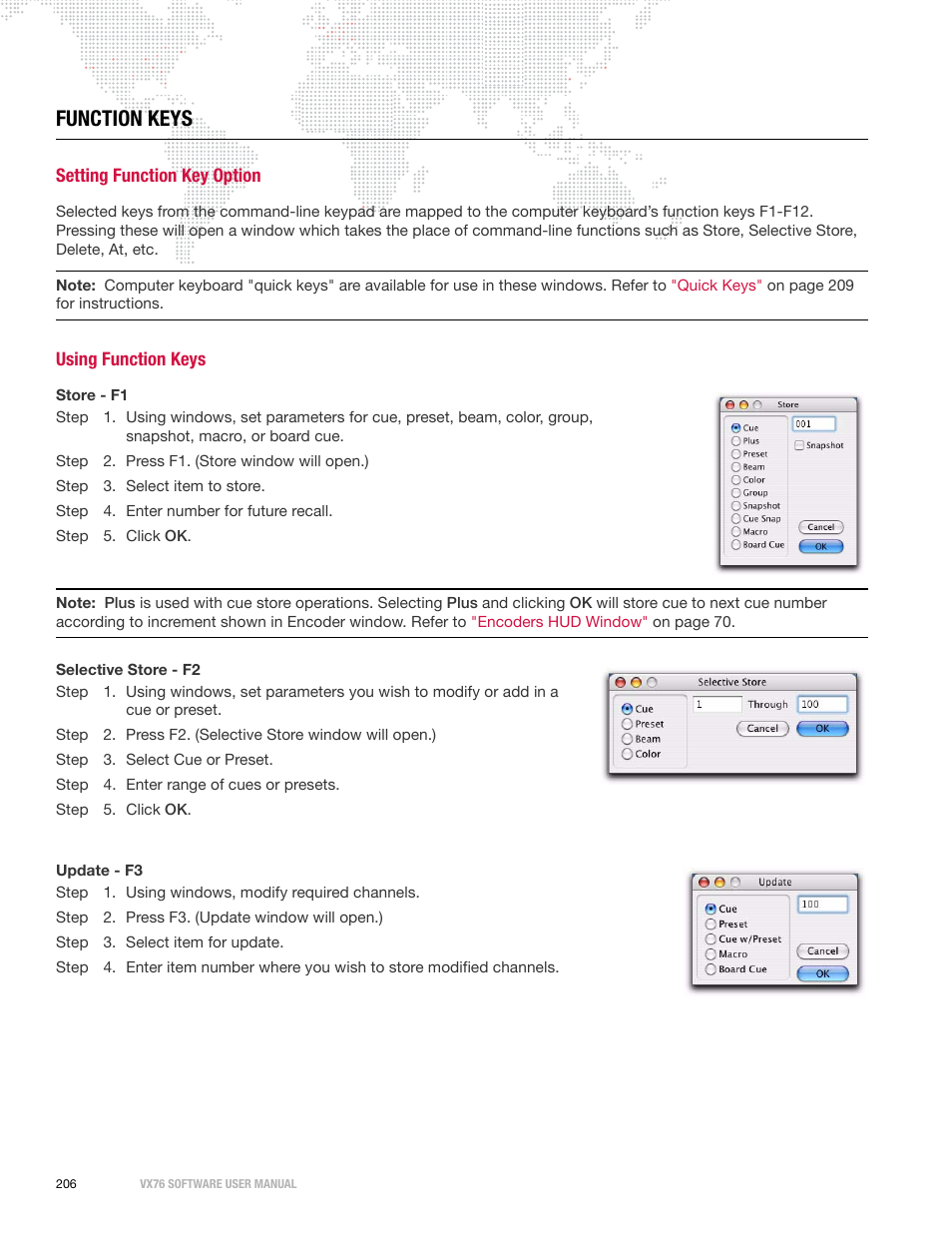 Function keys, Setting function key option, Using function keys | Setting function key option using function keys | PRG Vx76 User Manual 3.6 User Manual | Page 222 / 418