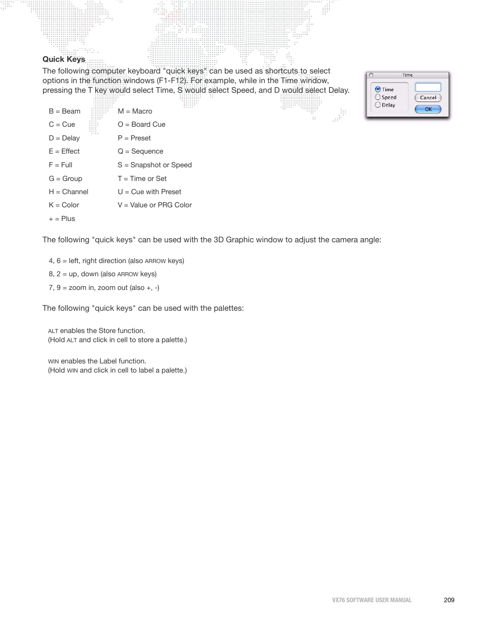 Quick keys | PRG Vx76 User Manual 3.6 User Manual | Page 225 / 418