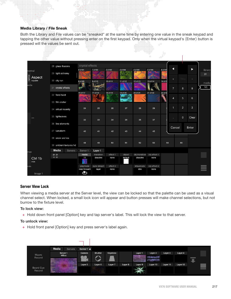 Server view lock | PRG Vx76 User Manual 3.6 User Manual | Page 233 / 418