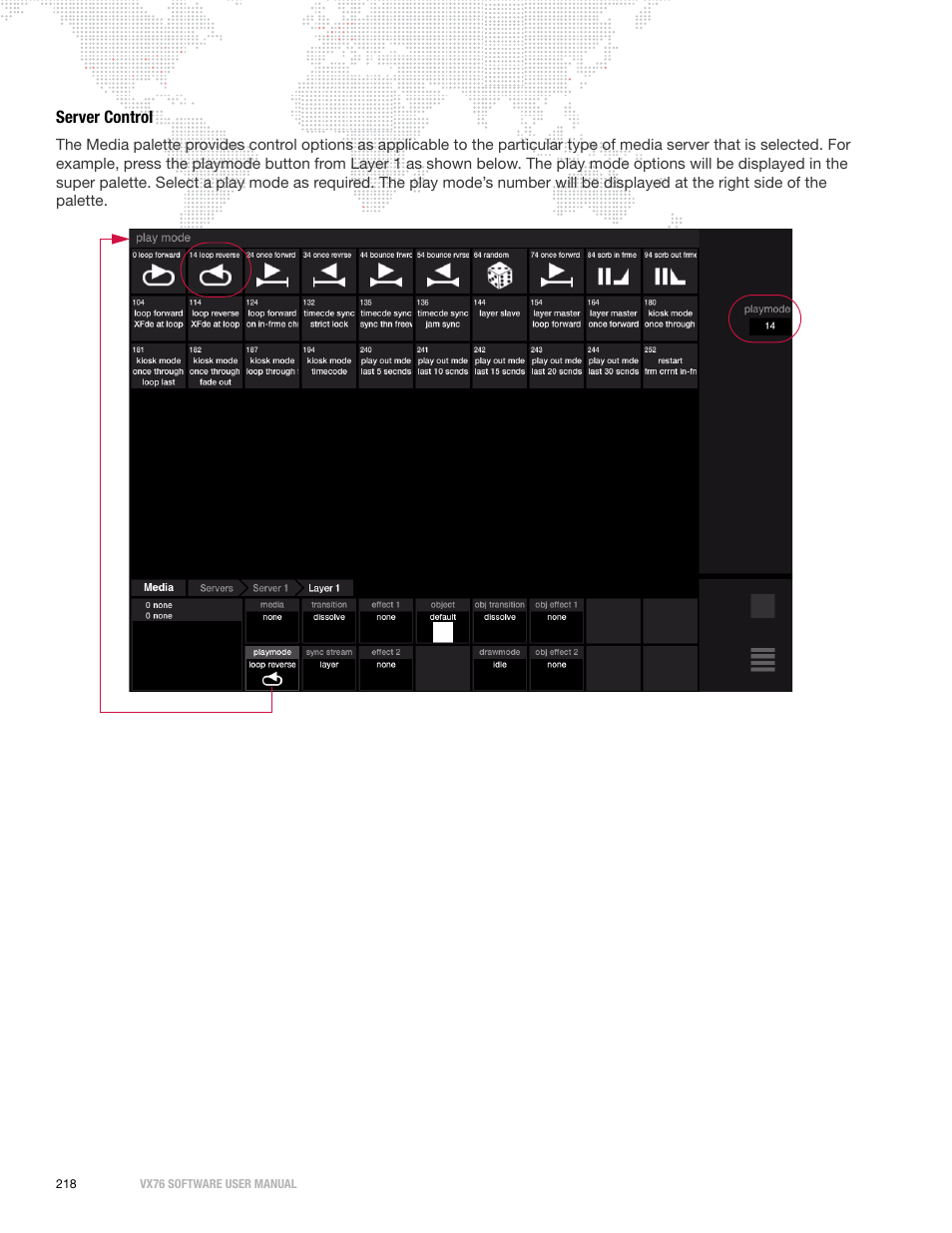 Server control | PRG Vx76 User Manual 3.6 User Manual | Page 234 / 418