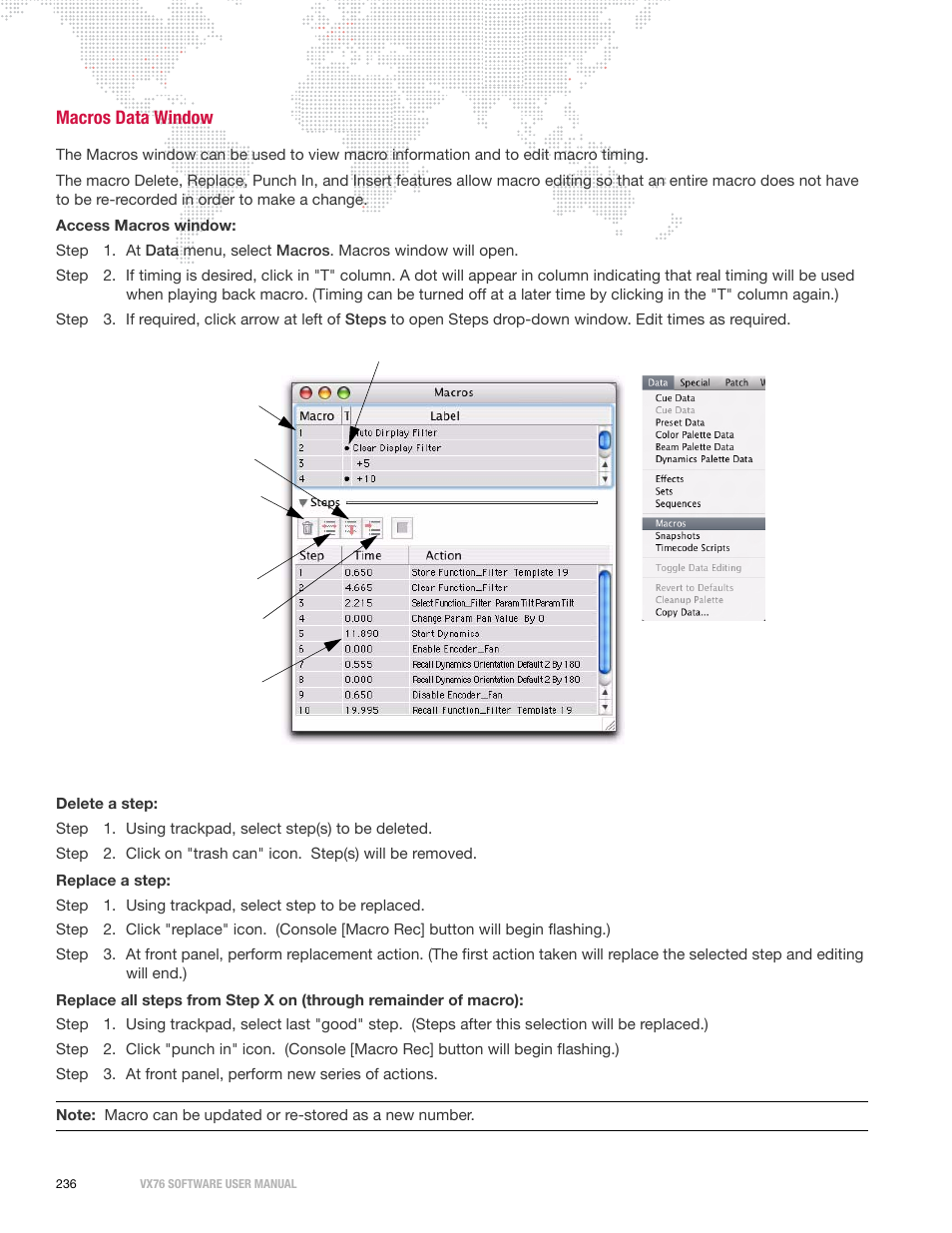 Macros data window | PRG Vx76 User Manual 3.6 User Manual | Page 252 / 418