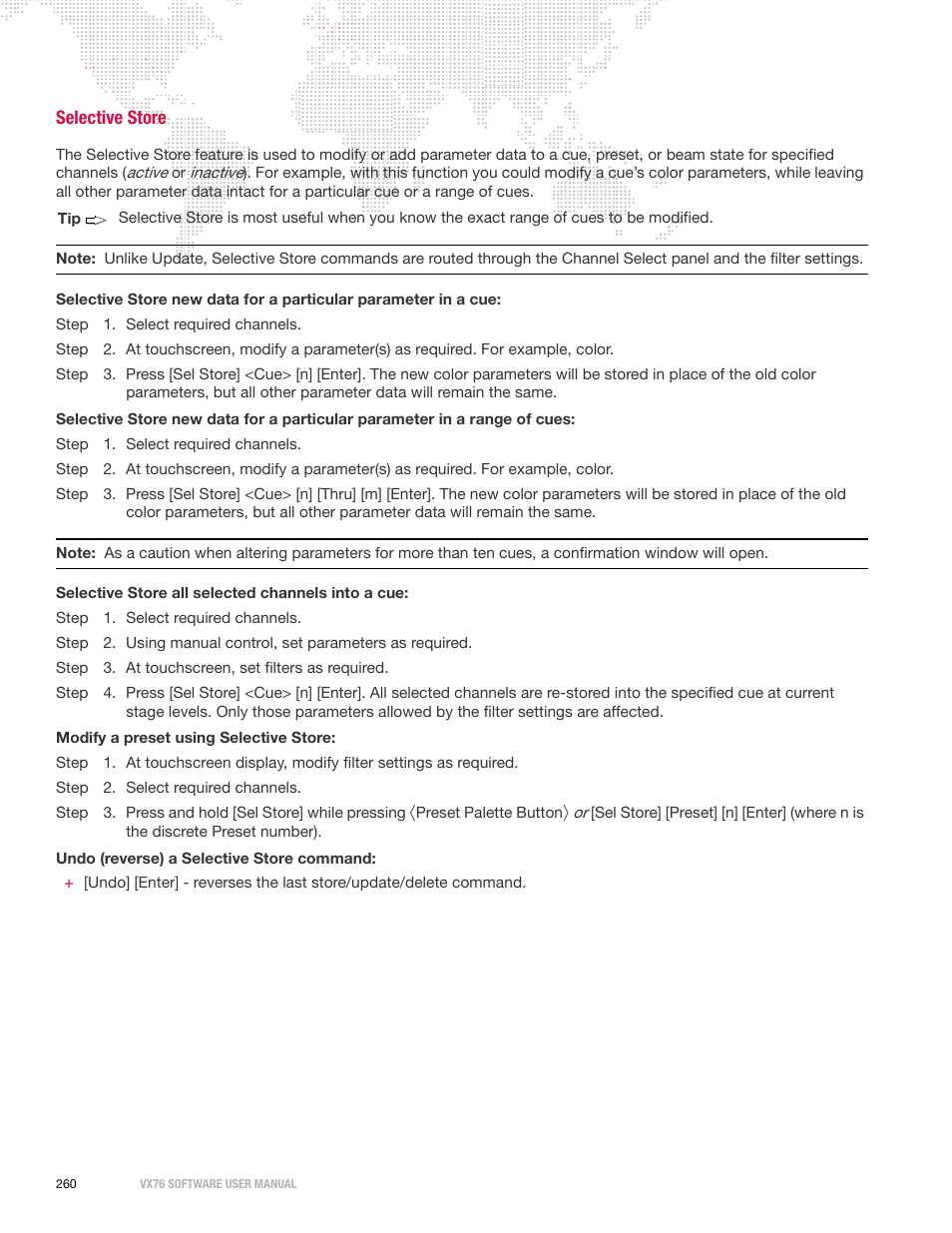 Selective store | PRG Vx76 User Manual 3.6 User Manual | Page 276 / 418