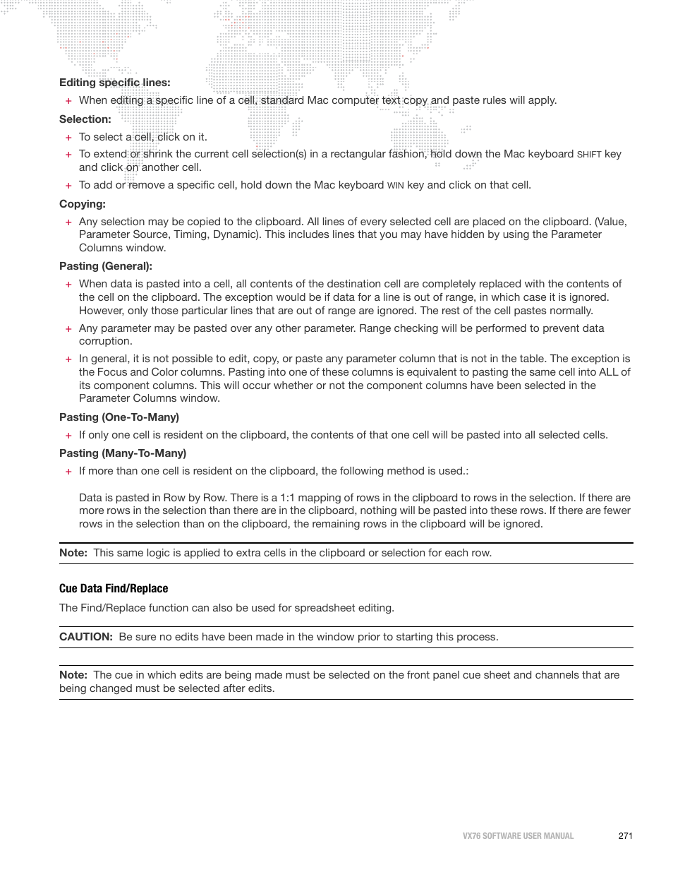 Cue data find/replace | PRG Vx76 User Manual 3.6 User Manual | Page 287 / 418