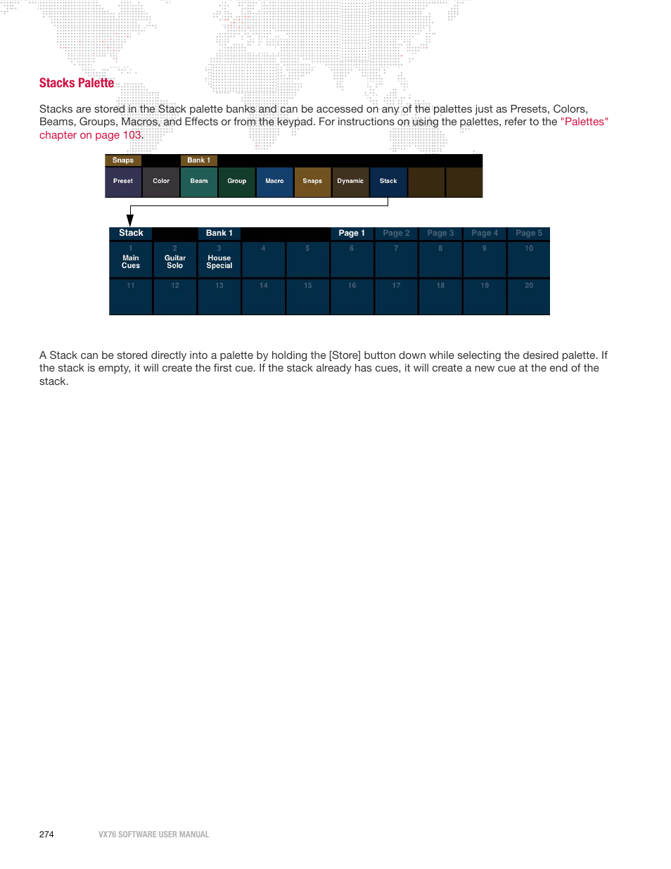 Stacks palette | PRG Vx76 User Manual 3.6 User Manual | Page 290 / 418