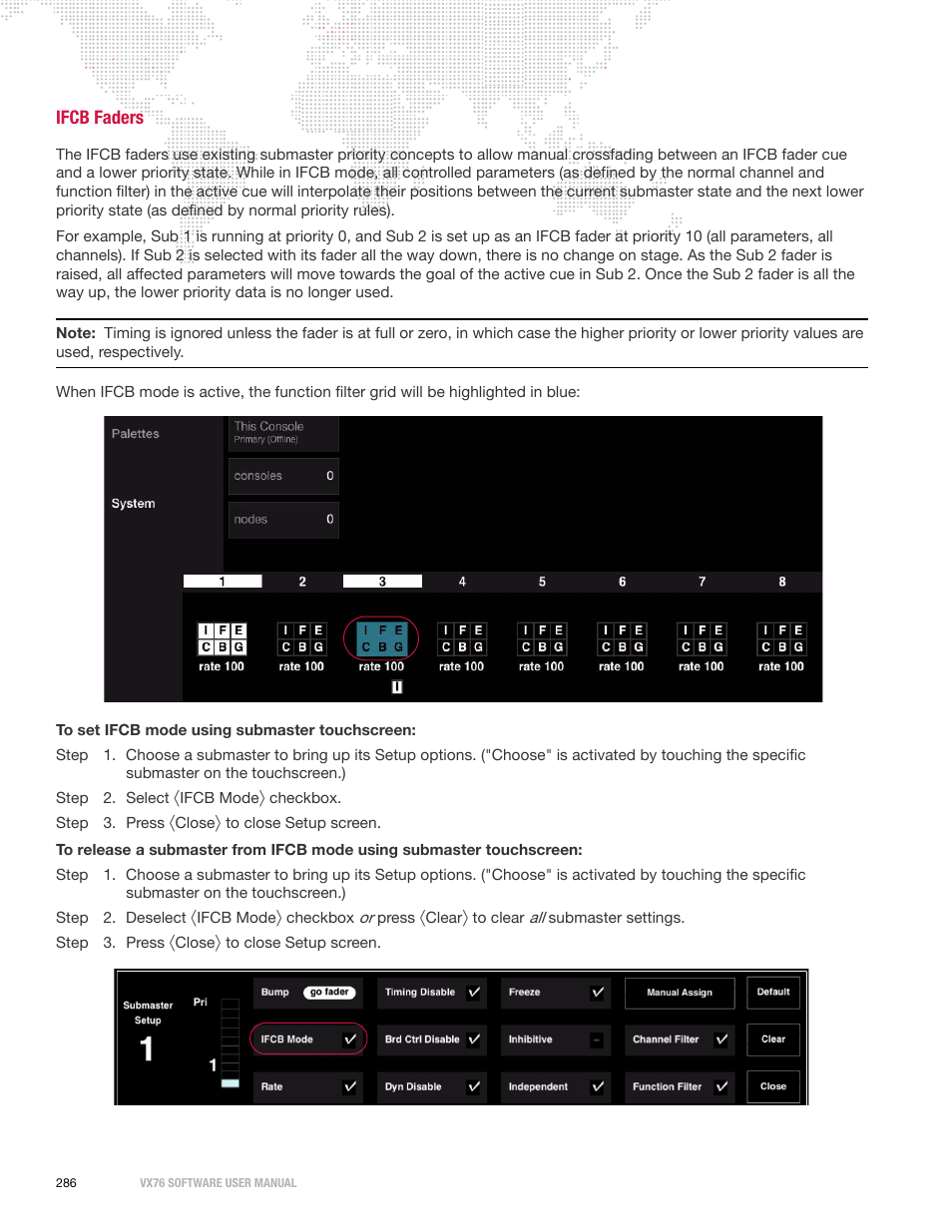 Ifcb faders | PRG Vx76 User Manual 3.6 User Manual | Page 302 / 418