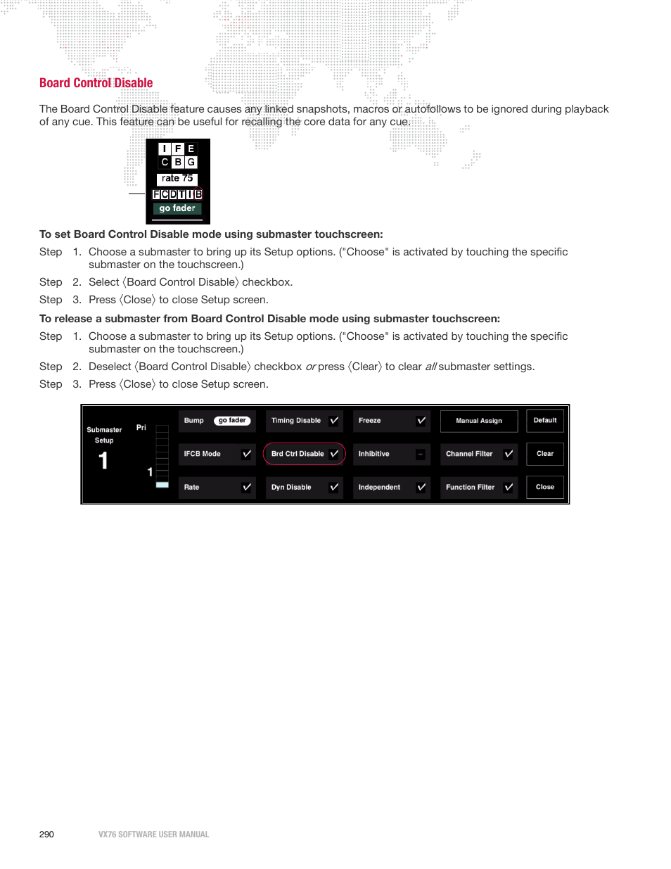 Board control disable | PRG Vx76 User Manual 3.6 User Manual | Page 306 / 418