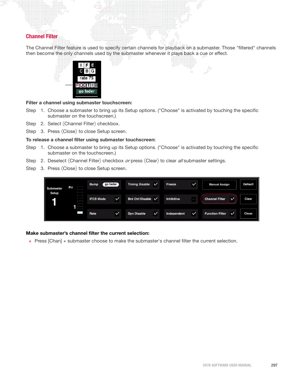 Channel filter | PRG Vx76 User Manual 3.6 User Manual | Page 313 / 418