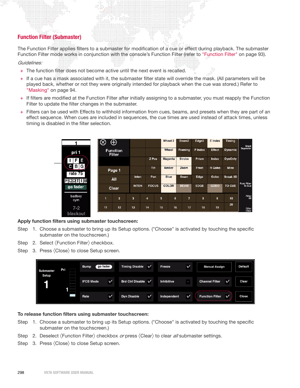 Function filter (submaster) | PRG Vx76 User Manual 3.6 User Manual | Page 314 / 418