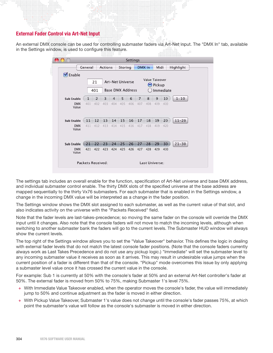 External fader control via art-net input | PRG Vx76 User Manual 3.6 User Manual | Page 320 / 418