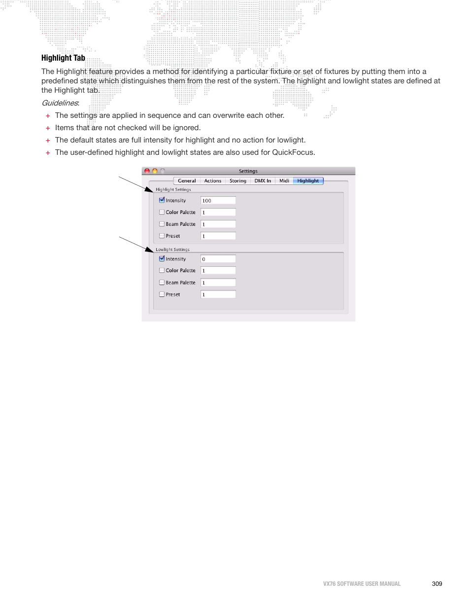 Highlight tab | PRG Vx76 User Manual 3.6 User Manual | Page 325 / 418