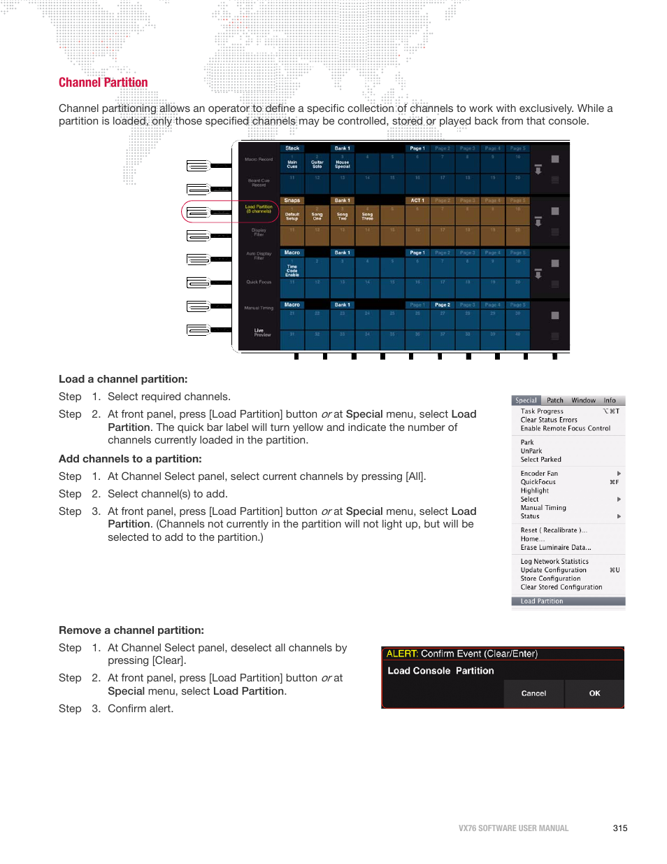 Channel partition | PRG Vx76 User Manual 3.6 User Manual | Page 331 / 418