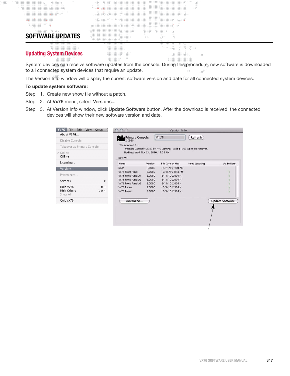 Software updates, Updating system devices | PRG Vx76 User Manual 3.6 User Manual | Page 333 / 418