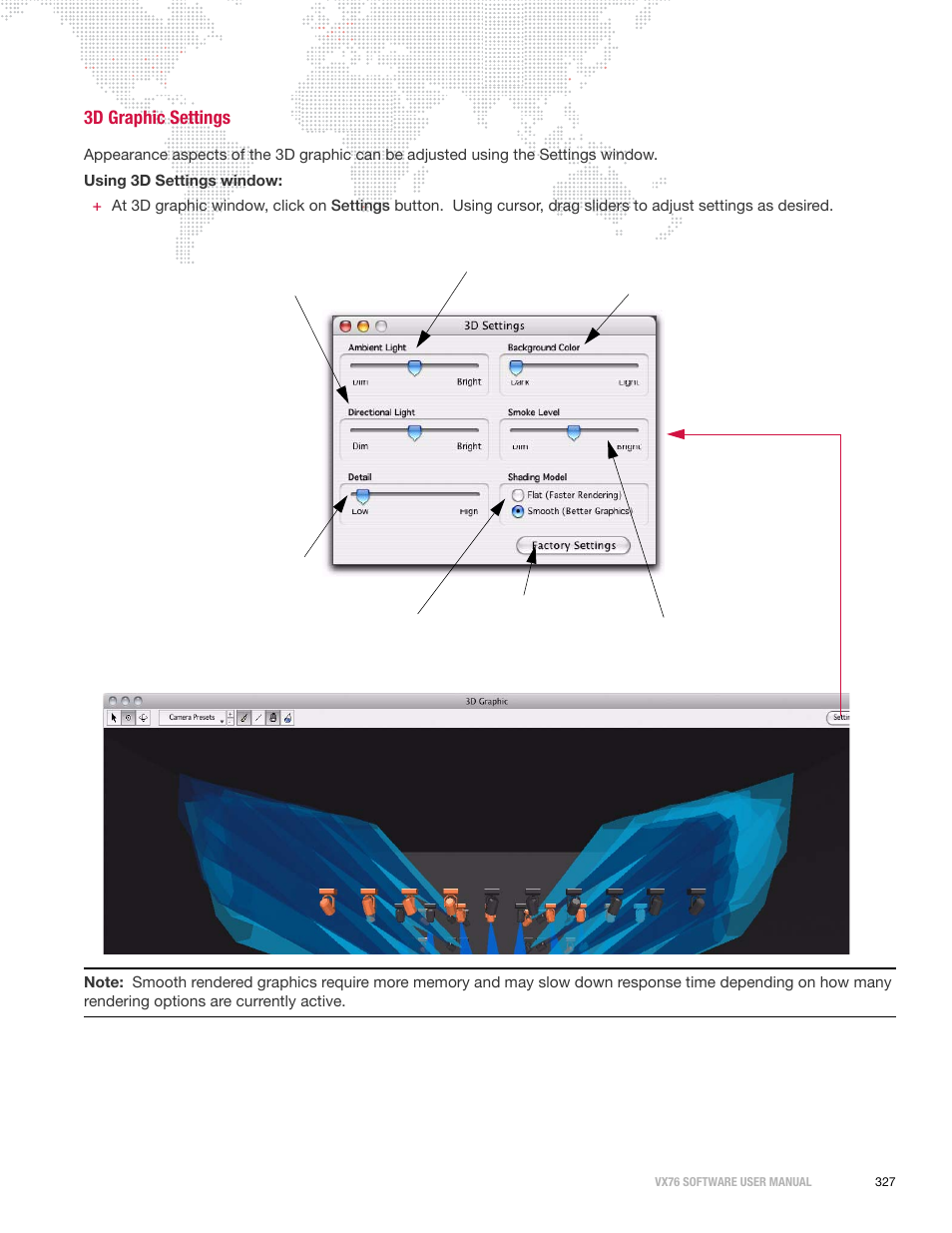 3d graphic settings | PRG Vx76 User Manual 3.6 User Manual | Page 343 / 418