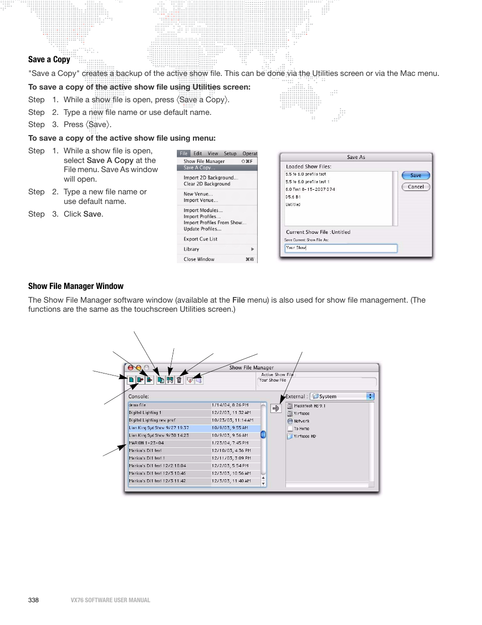 Save a copy, Show file manager window, Save a copy show file manager window | PRG Vx76 User Manual 3.6 User Manual | Page 354 / 418