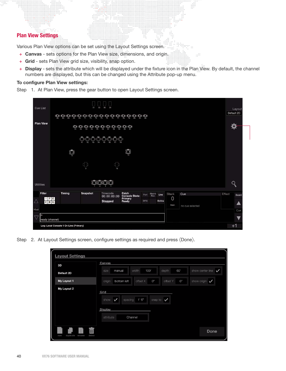 Plan view settings | PRG Vx76 User Manual 3.6 User Manual | Page 56 / 418