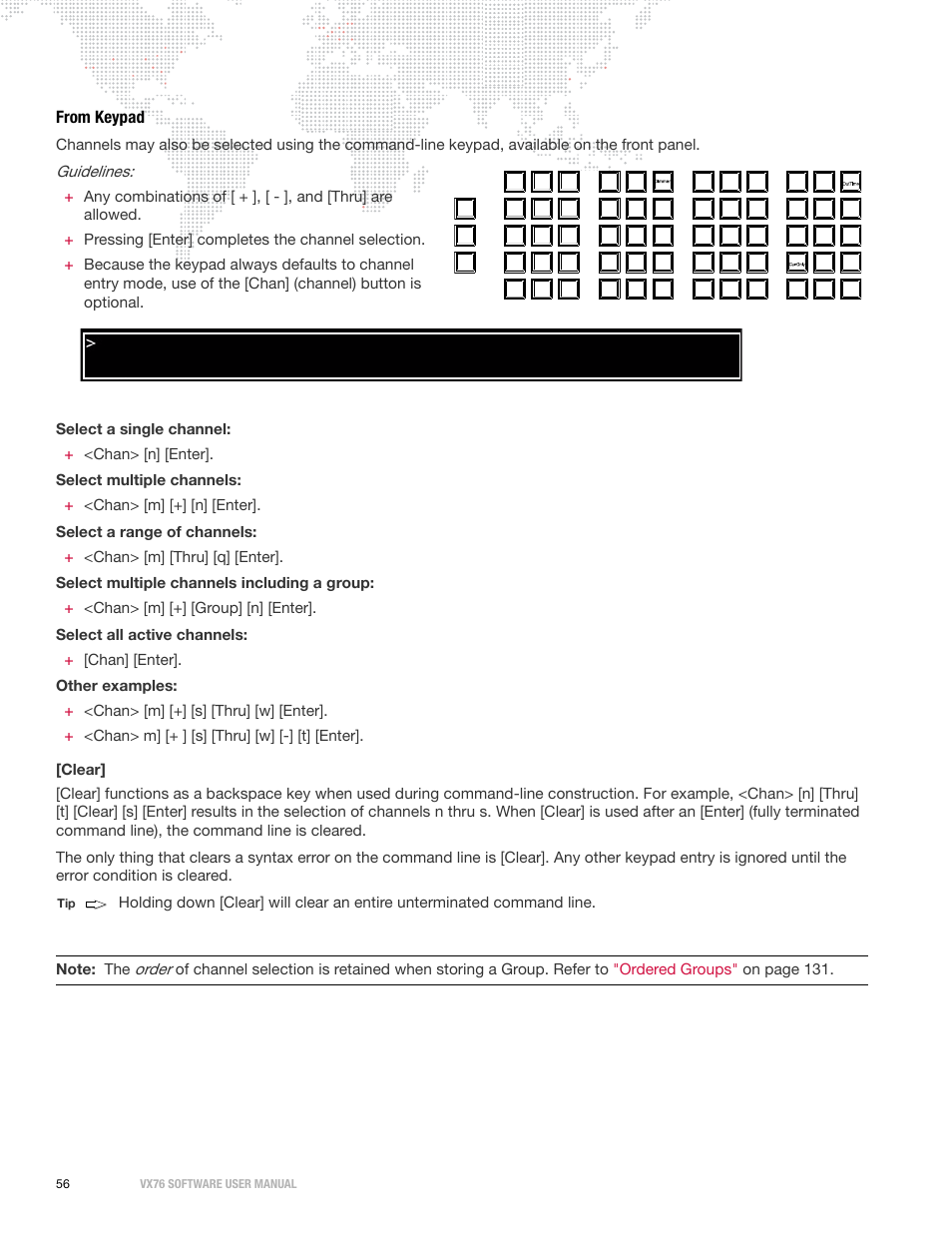 From keypad, Guidelines, Order | PRG Vx76 User Manual 3.6 User Manual | Page 72 / 418