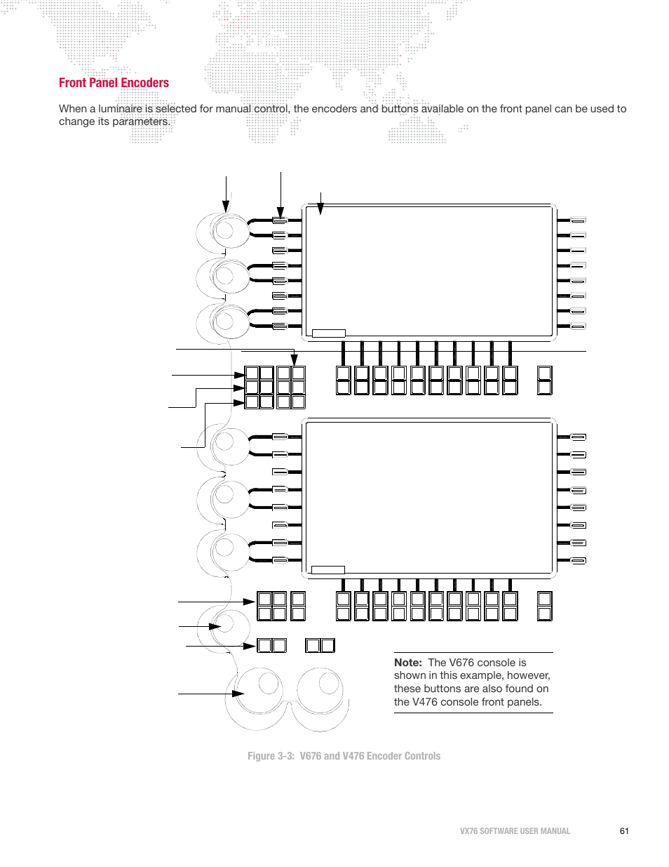 Front panel encoders, Vx76 software user manual 61 | PRG Vx76 User Manual 3.6 User Manual | Page 77 / 418