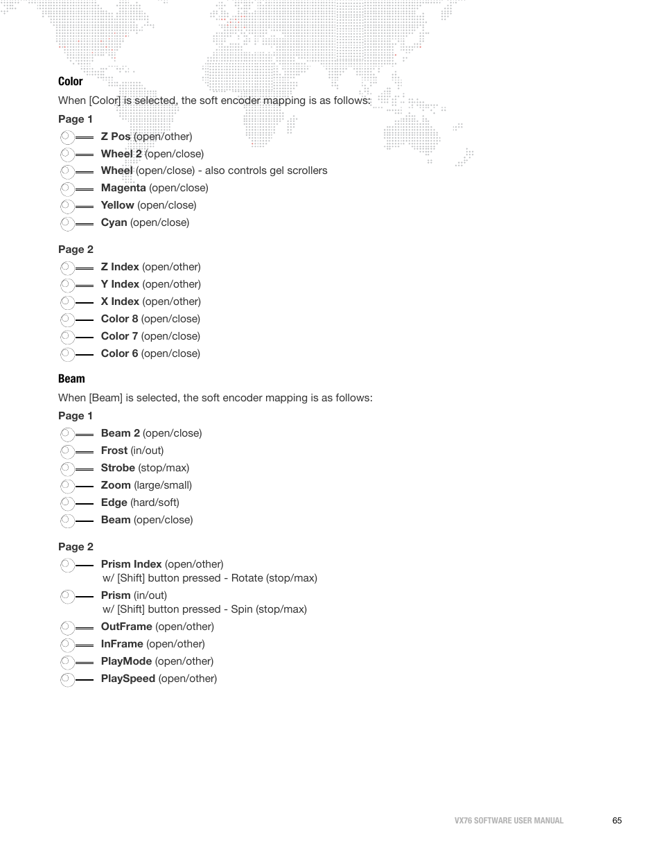 Color, Beam, Color beam | PRG Vx76 User Manual 3.6 User Manual | Page 81 / 418