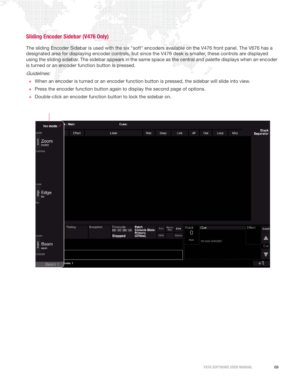 Sliding encoder sidebar (v476 only) | PRG Vx76 User Manual 3.6 User Manual | Page 85 / 418