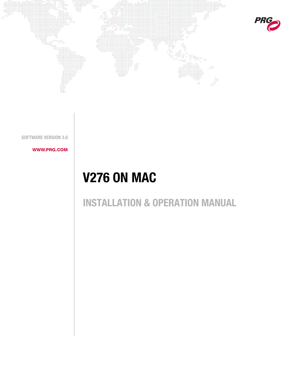 PRG V276 Installation & Operation Manual User Manual | 28 pages