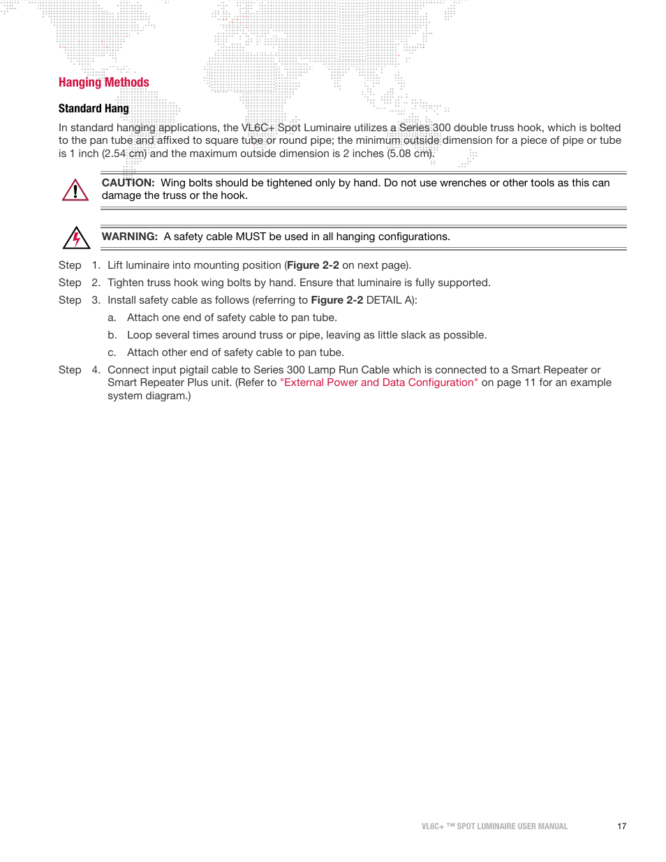 Hanging methods, Standard hang | PRG VL6C+ User Manual | Page 25 / 70