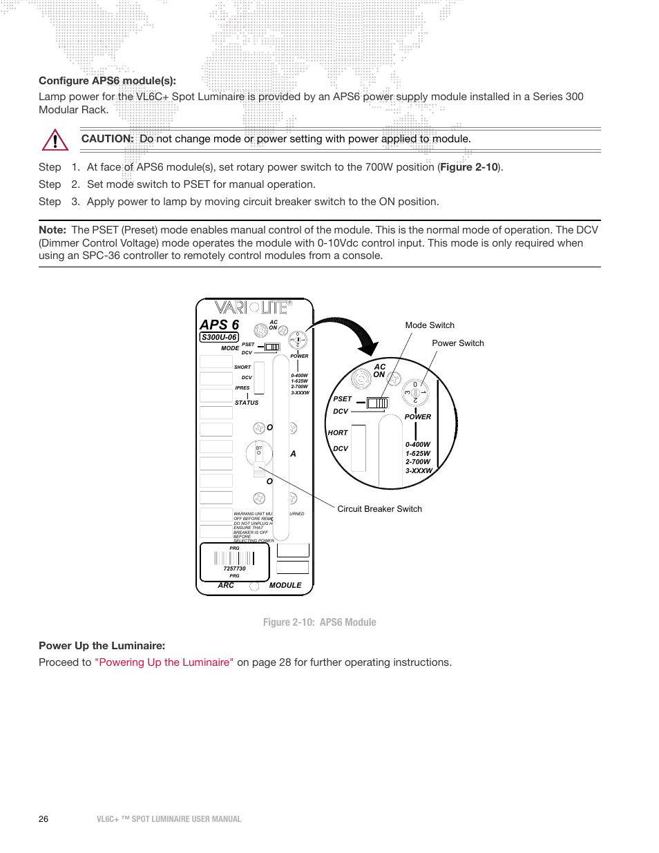 Aps 6 | PRG VL6C+ User Manual | Page 34 / 70
