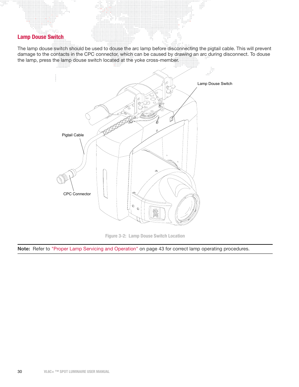 Lamp douse switch | PRG VL6C+ User Manual | Page 38 / 70