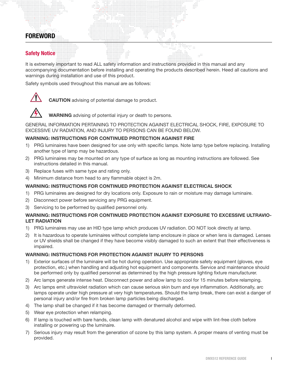 Foreword, Safety notice | PRG DMX Reference Guide 5.4 User Manual | Page 3 / 166