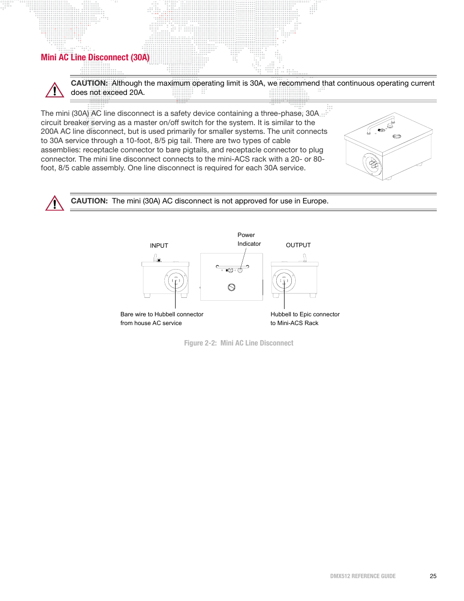 Mini ac line disconnect (30a) | PRG DMX Reference Guide 5.4 User Manual | Page 33 / 166