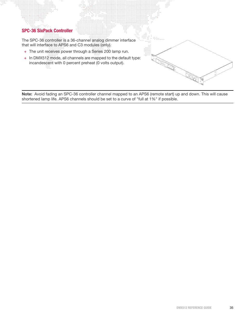 Spc-36 sixpack controller, Spc-36 six | PRG DMX Reference Guide 5.4 User Manual | Page 43 / 166