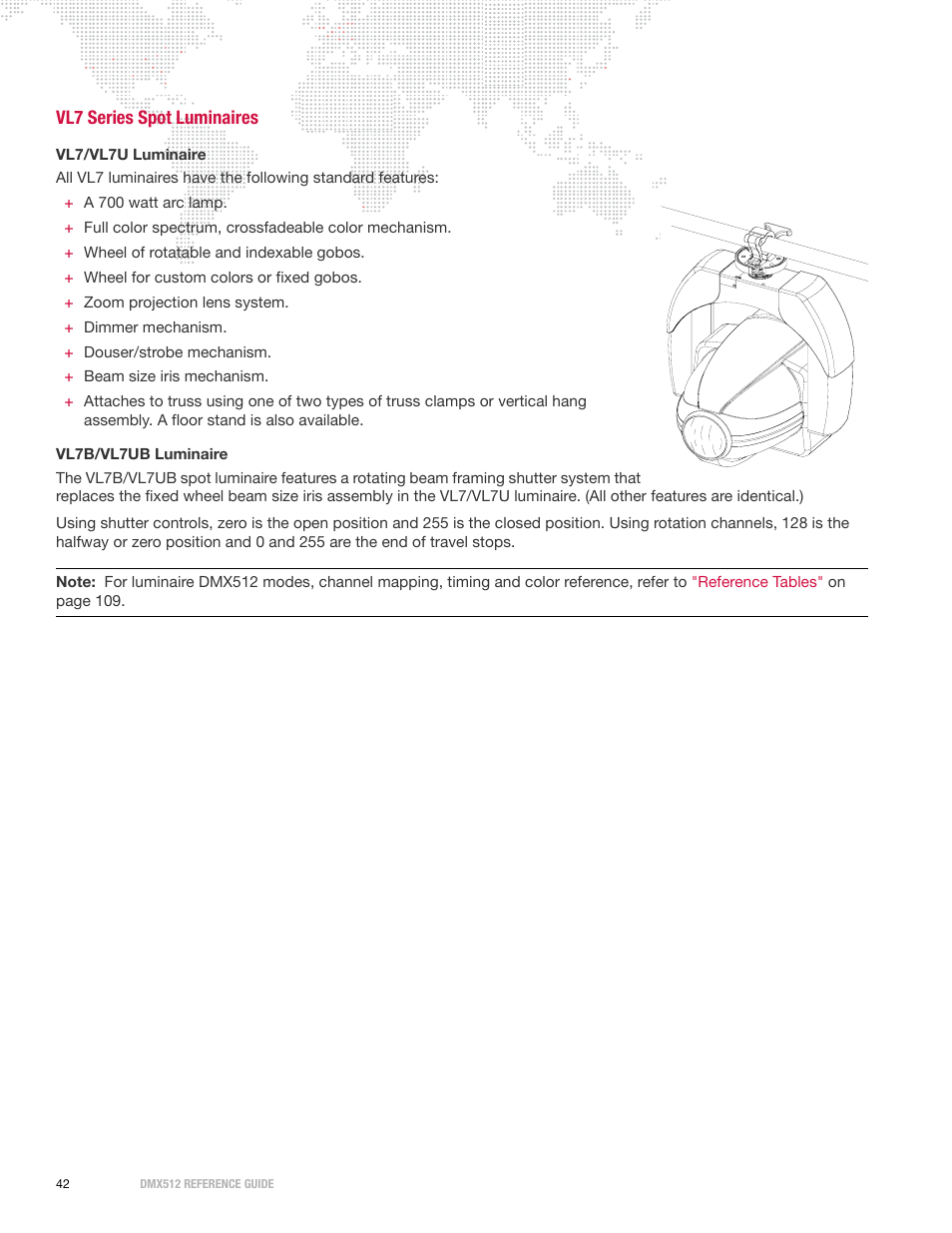 Vl7 series spot luminaires | PRG DMX Reference Guide 5.4 User Manual | Page 50 / 166