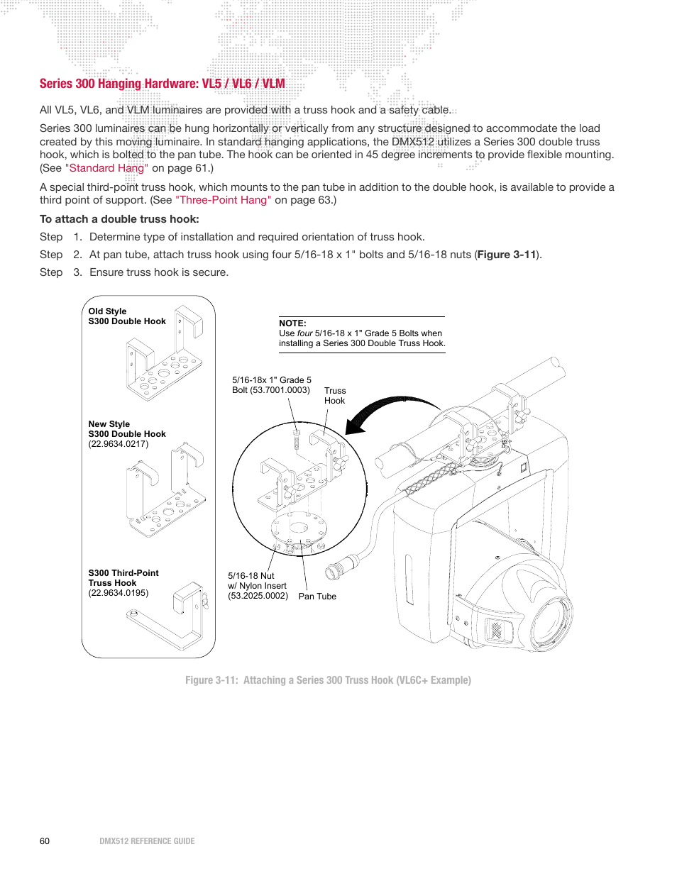 Series 300 hanging hardware: vl5 / vl6 / vlm | PRG DMX Reference Guide 5.4 User Manual | Page 68 / 166