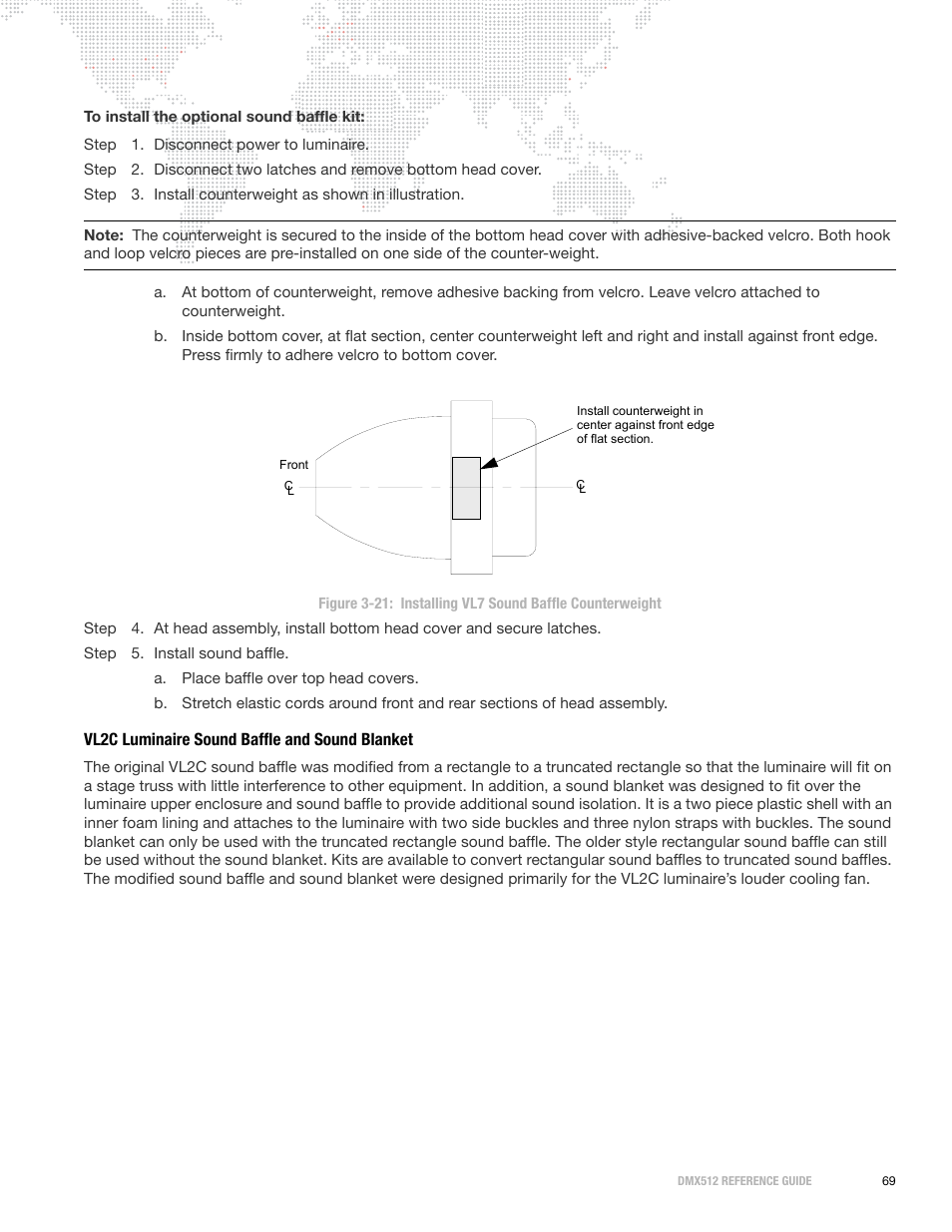 Vl2c luminaire sound baffle and sound blanket | PRG DMX Reference Guide 5.4 User Manual | Page 77 / 166