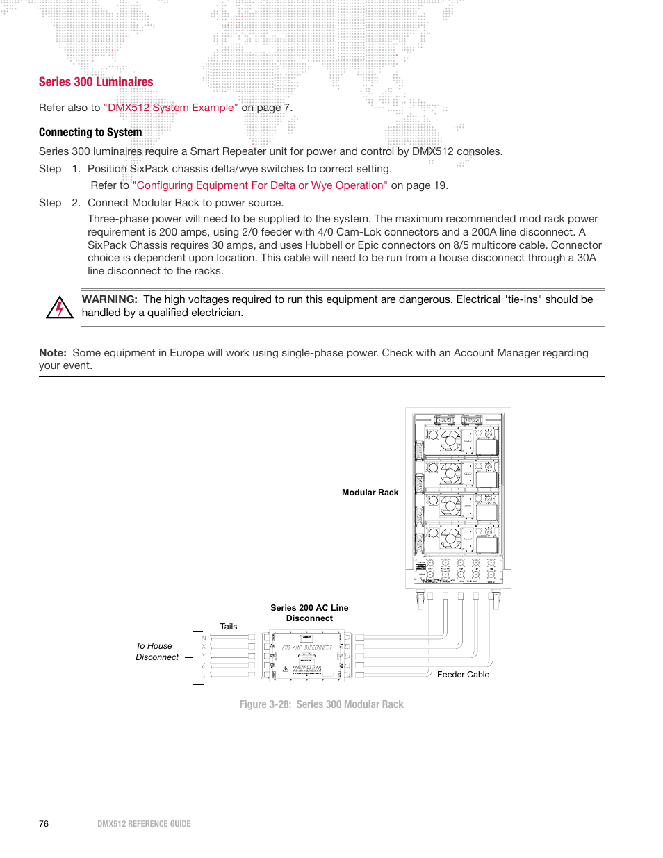 Series 300 luminaires, Connecting to system | PRG DMX Reference Guide 5.4 User Manual | Page 84 / 166