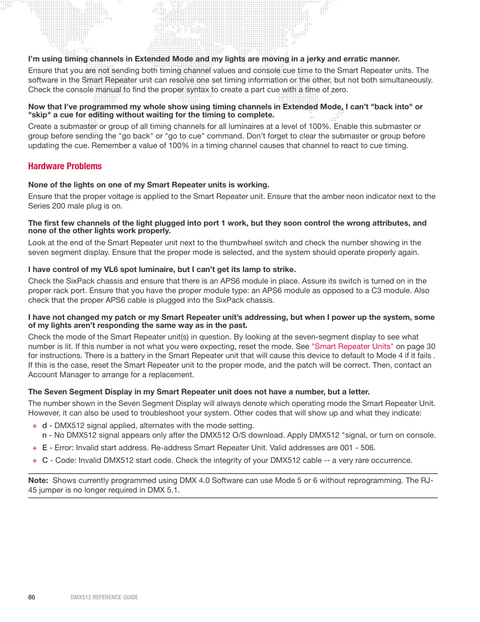 Hardware problems | PRG DMX Reference Guide 5.4 User Manual | Page 94 / 166