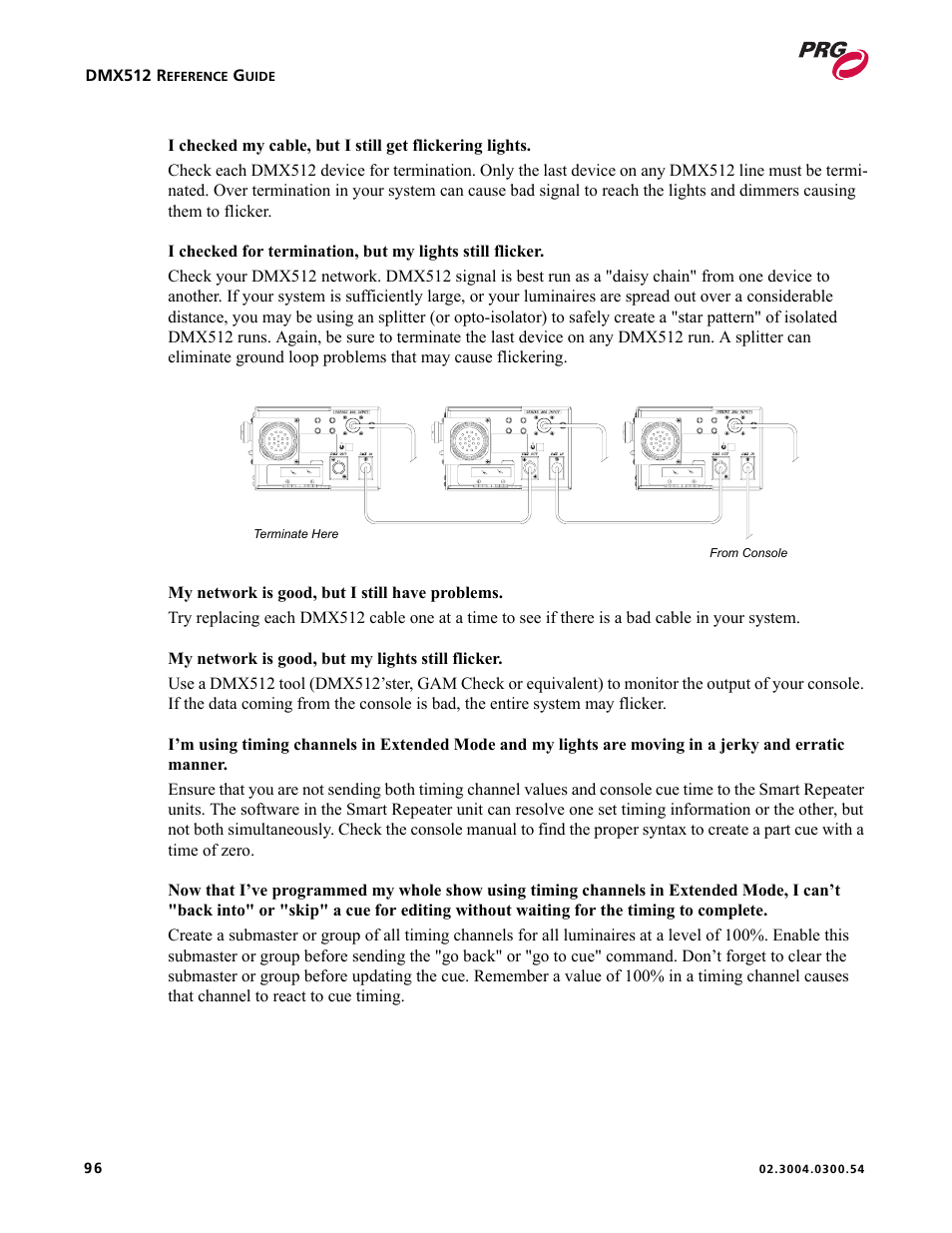 PRG Controlling VARI-LITE Equipment Using DMX 512 User Manual | Page 104 / 176