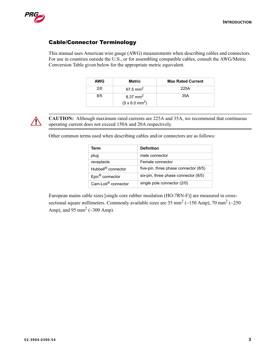 Cable/connector terminology | PRG Controlling VARI-LITE Equipment Using DMX 512 User Manual | Page 11 / 176