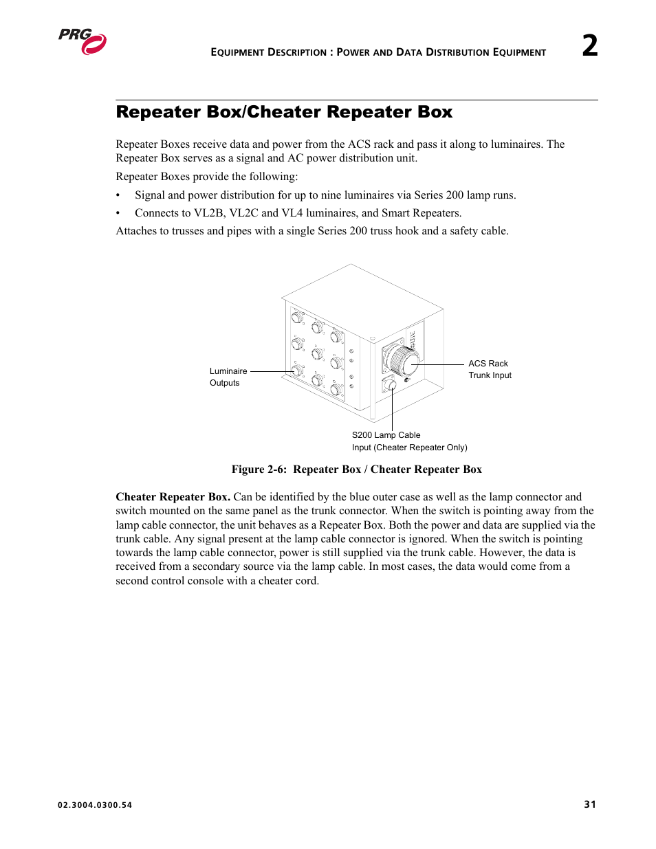 Repeater box/cheater repeater box | PRG Controlling VARI-LITE Equipment Using DMX 512 User Manual | Page 39 / 176