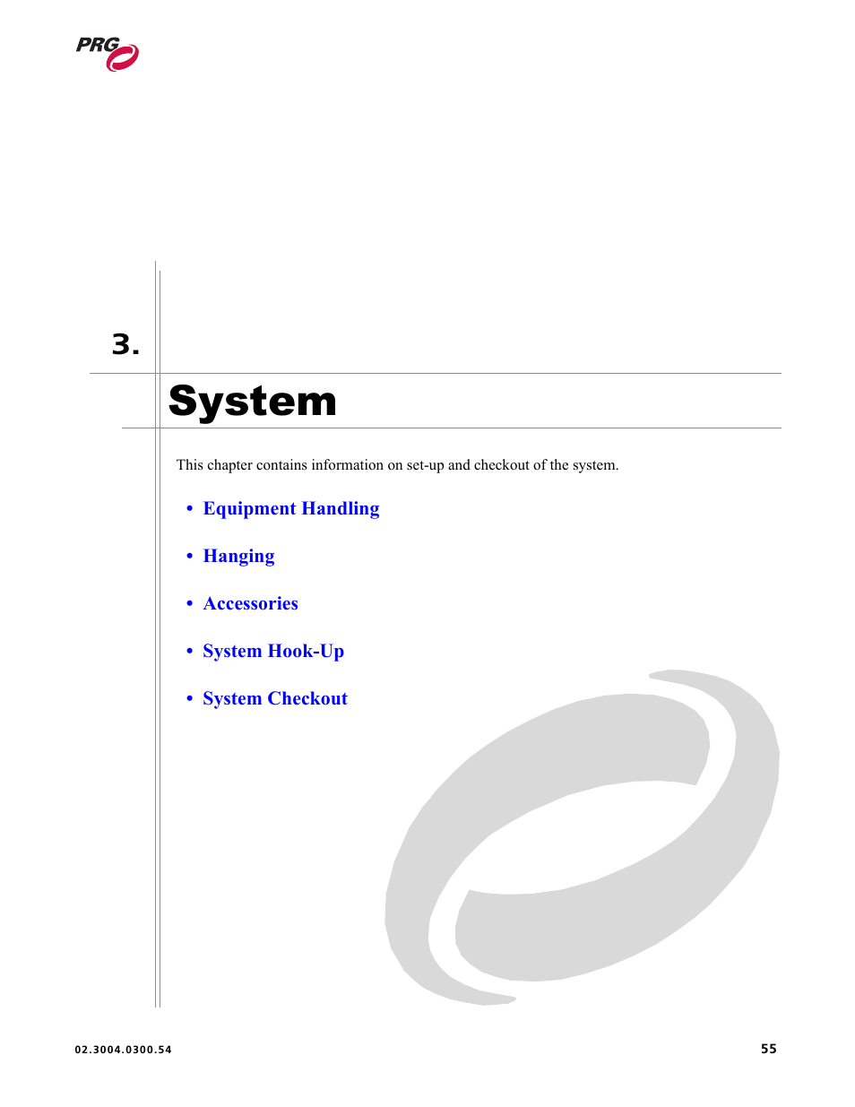 System, Chapter 3. system | PRG Controlling VARI-LITE Equipment Using DMX 512 User Manual | Page 63 / 176