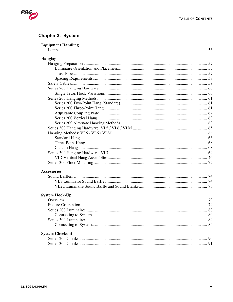 PRG Controlling VARI-LITE Equipment Using DMX 512 User Manual | Page 7 / 176