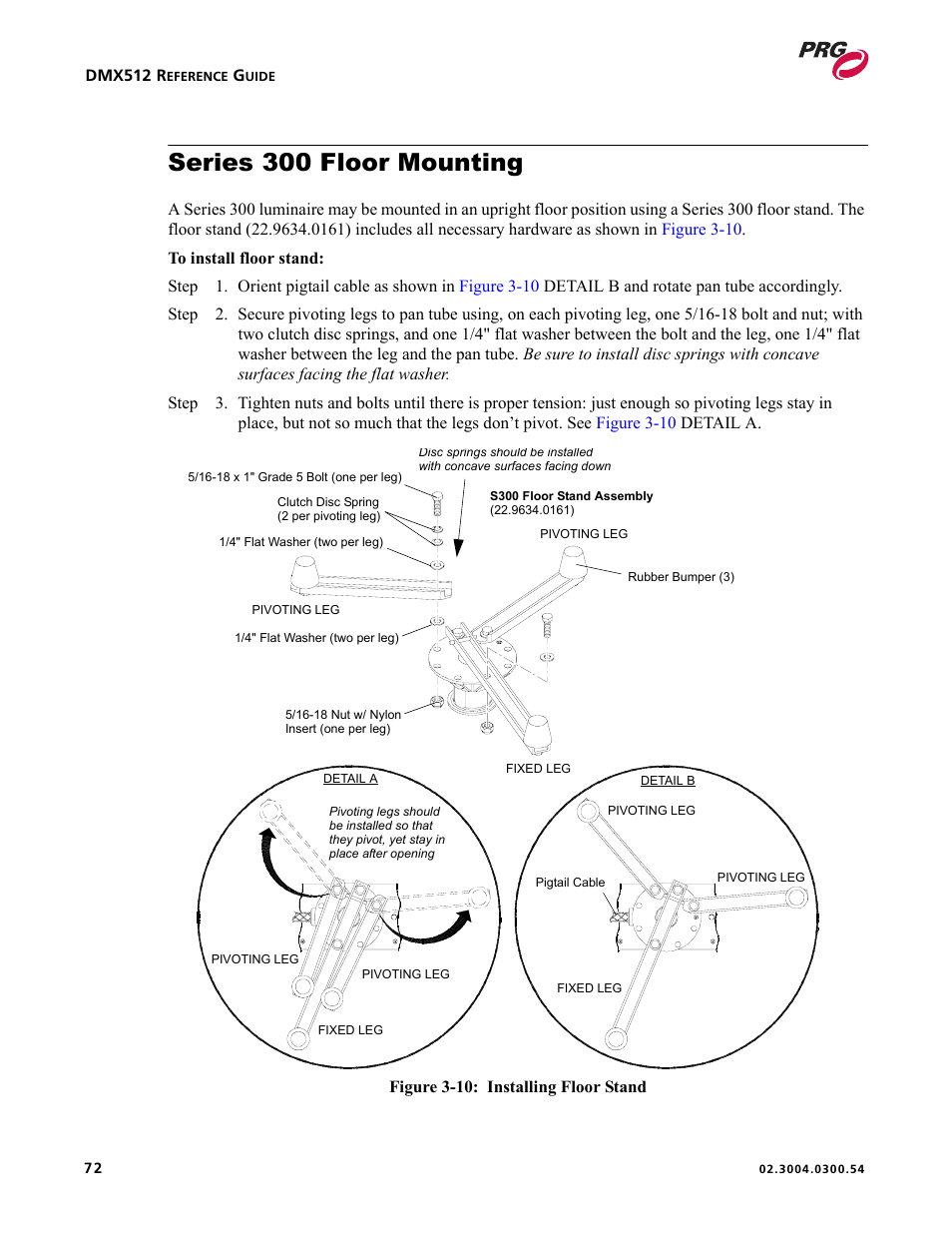 Series 300 floor mounting | PRG Controlling VARI-LITE Equipment Using DMX 512 User Manual | Page 80 / 176