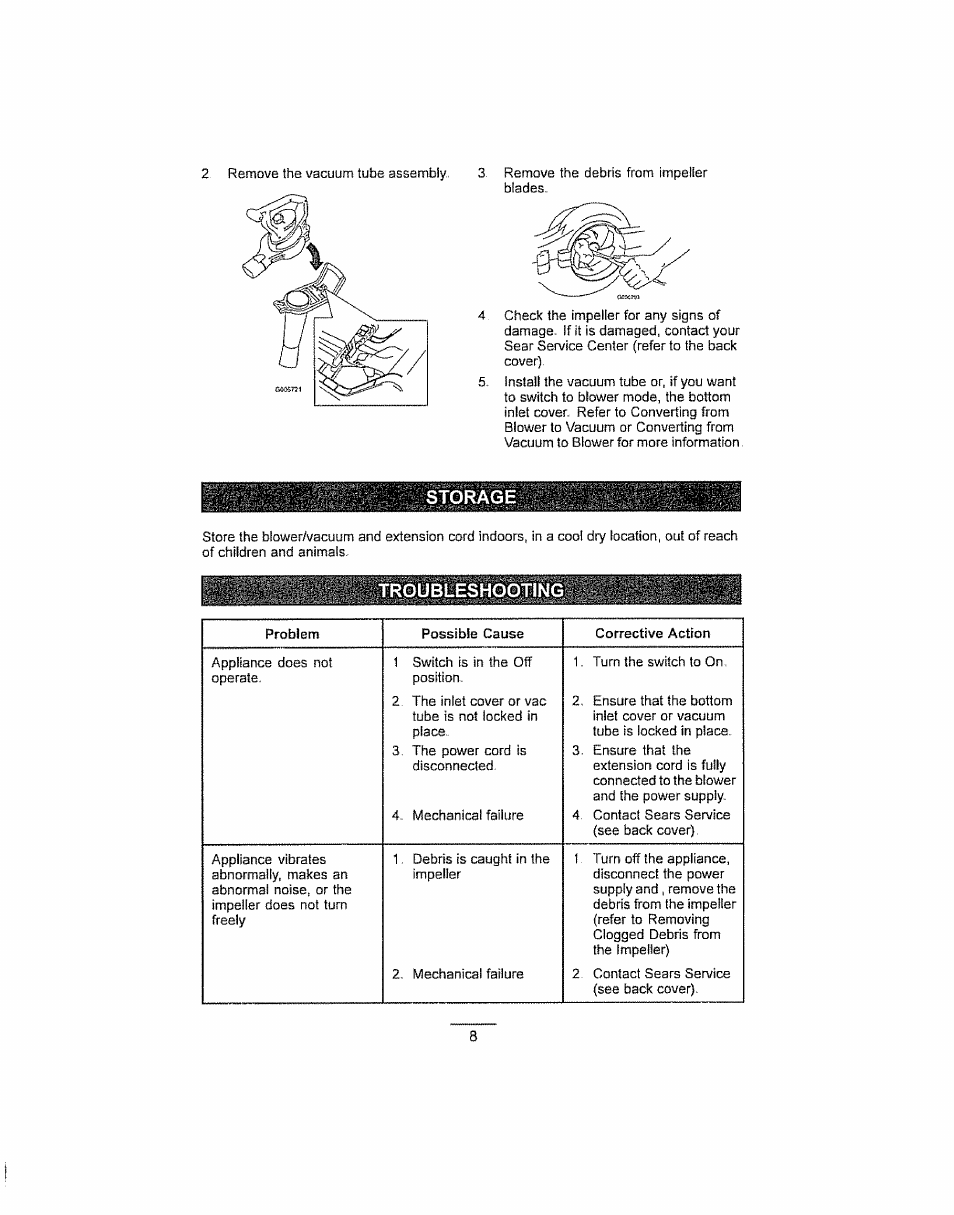 Storage | Craftsman 136.748270 User Manual | Page 8 / 20