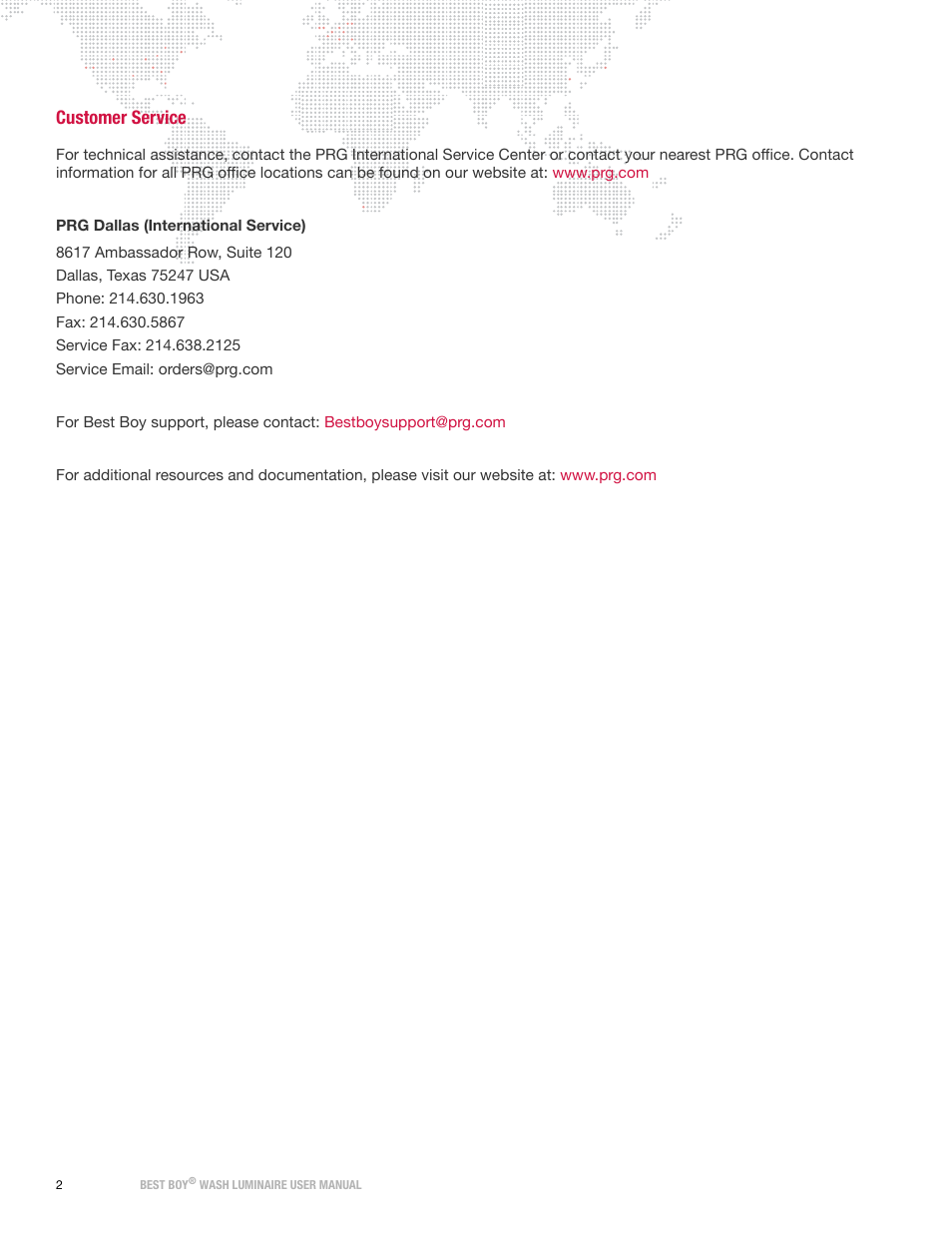 Customer service | PRG Best Boy Wash User Manual User Manual | Page 10 / 92