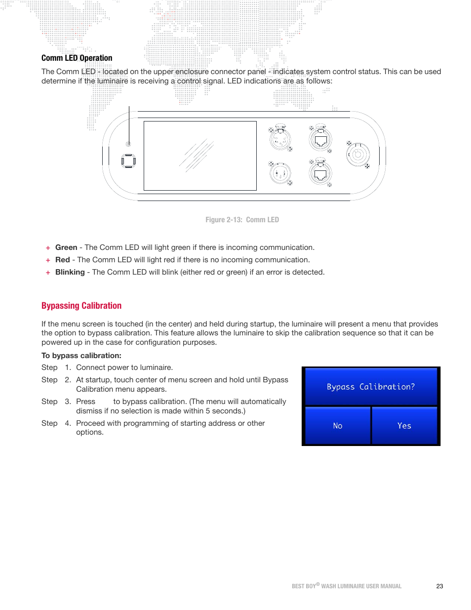 Comm led operation, Bypassing calibration | PRG Best Boy Wash User Manual User Manual | Page 31 / 92