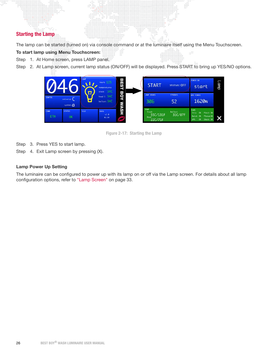 Starting the lamp | PRG Best Boy Wash User Manual User Manual | Page 34 / 92