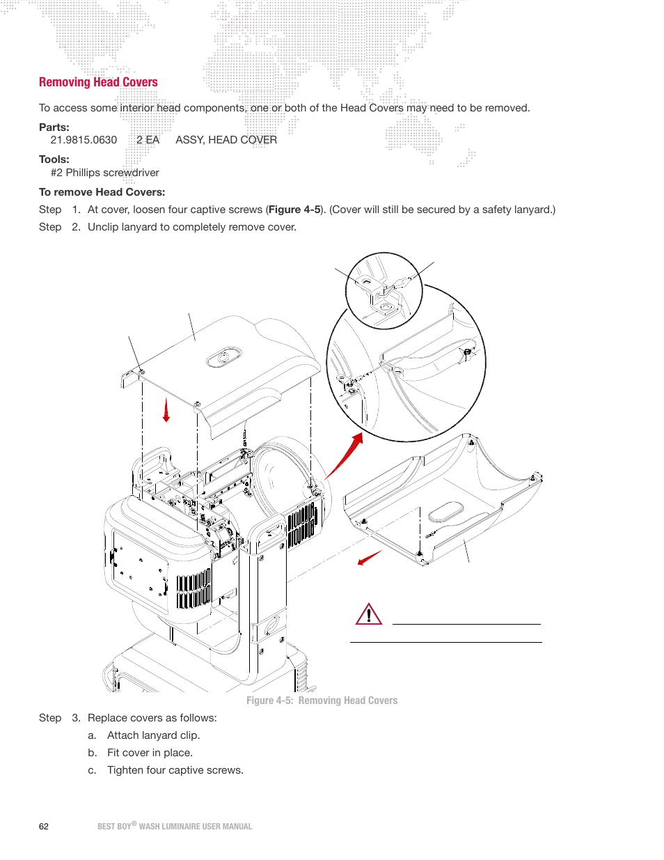 Removing head covers | PRG Best Boy Wash User Manual User Manual | Page 70 / 92