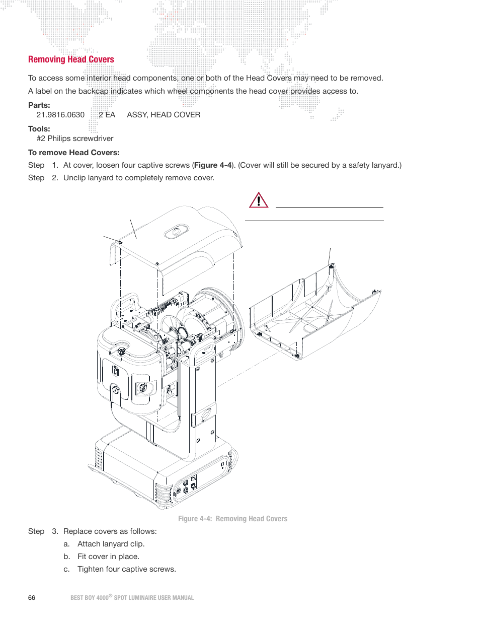 Removing head covers | PRG Best Boy 4000 User Manual User Manual | Page 74 / 102