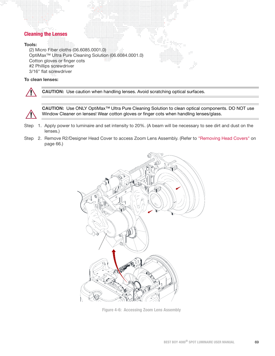 Cleaning the lenses | PRG Best Boy 4000 User Manual User Manual | Page 77 / 102