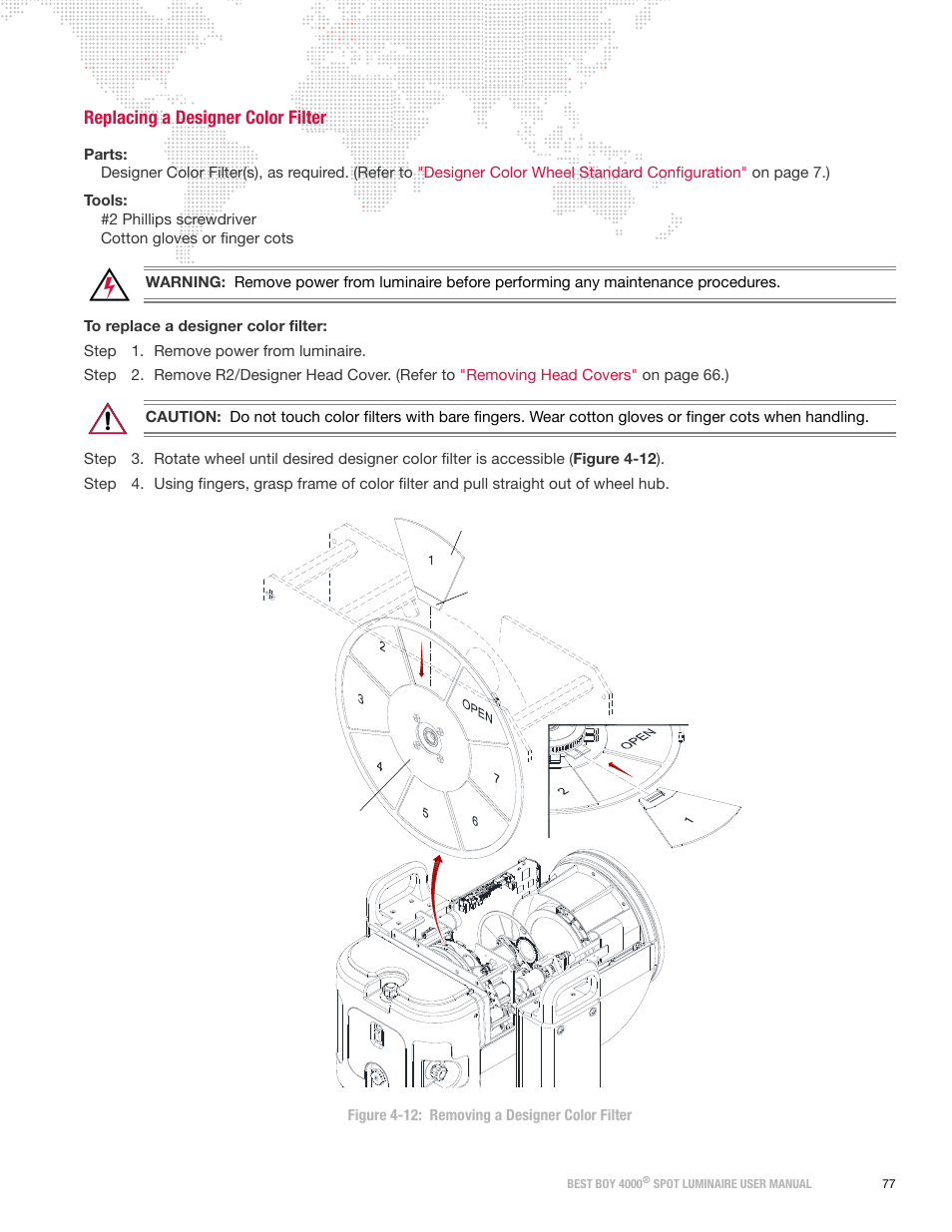 Replacing a designer color filter | PRG Best Boy 4000 User Manual User Manual | Page 85 / 102
