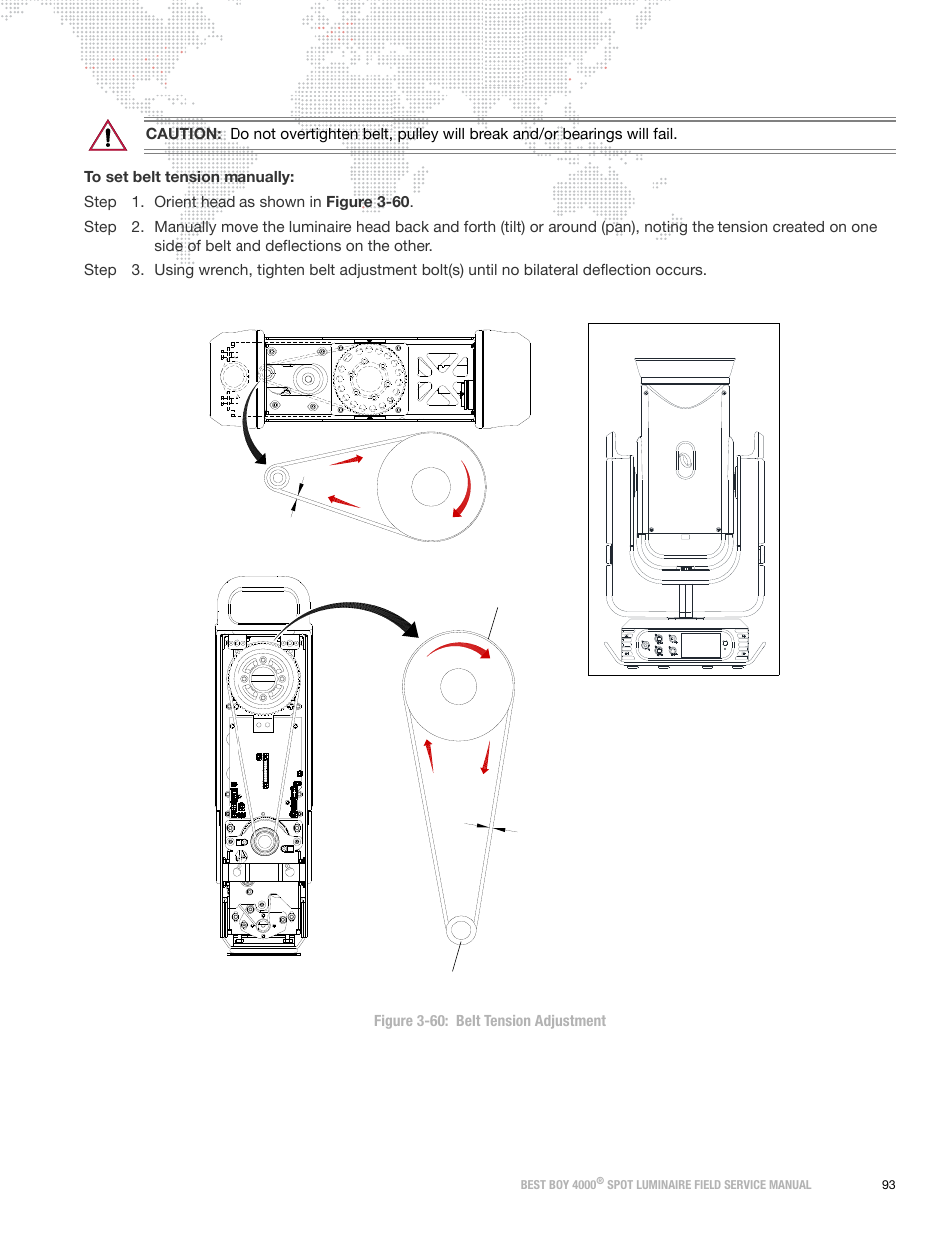 Figure 3-60: belt tension adjustment | PRG Best Boy Field Service Manual User Manual | Page 101 / 120